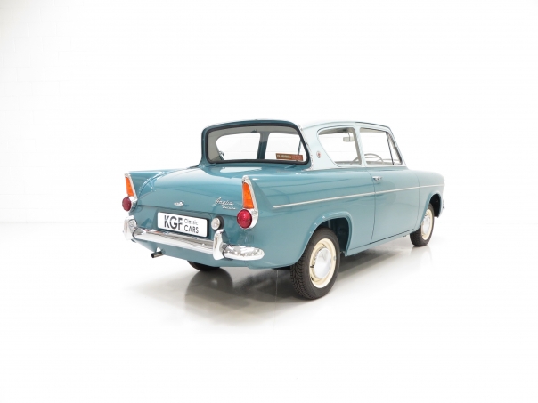 Light blue ford anglia 105e deluxe for sale
